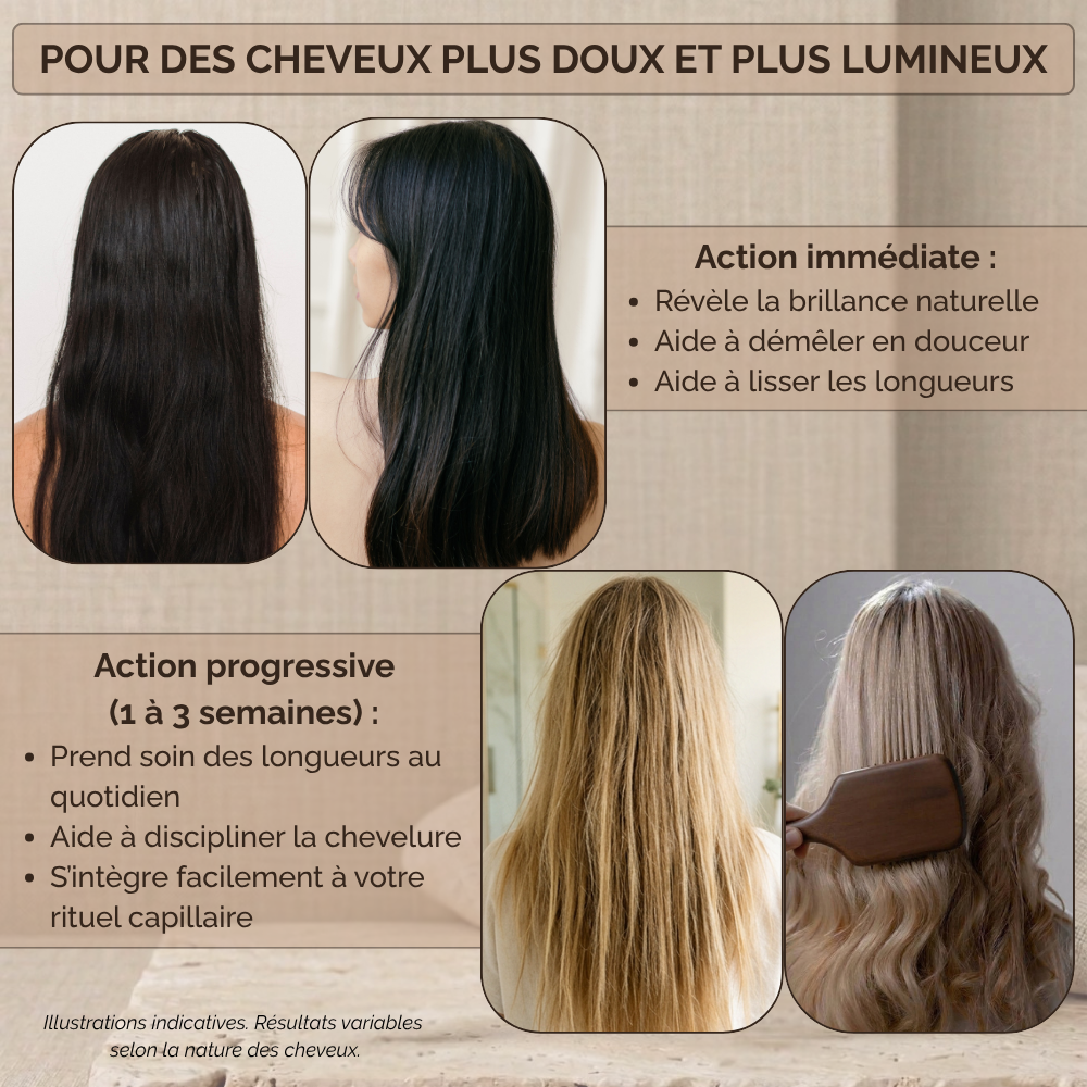 Brosse Soin Douceur & Brillance Maison Aubier pour démêler et lisser les longueurs